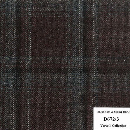 D672/3 Vercelli CXM - Vải Suit 95% Wool - Nâu Caro